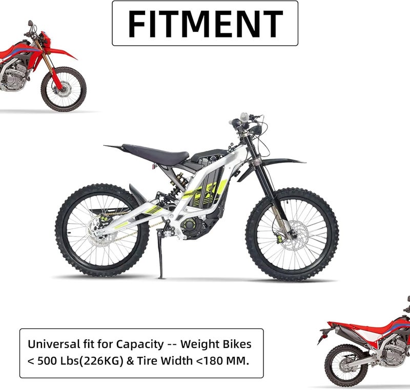 BAOUFF Motorcycle Wheel Cleaning Stand with Cleaning Brush Kit,Universal Roller Paddock for Dirt Street Bike Ebike for Tire Cleaning & Chain Lubrication(Bikes<500 lb & Tire Width<180 mm) - Image 3